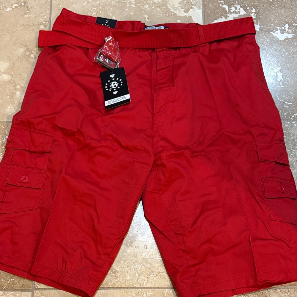 Bold Red Men's Cargo Shorts